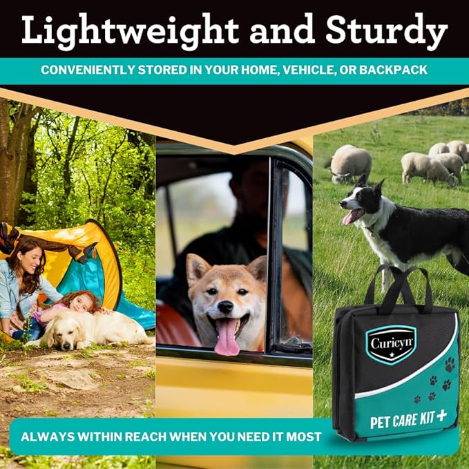 35 Piece Pet First Aid Kit - Animal Care Kit with Medical & Emergency Supplies for Dogs, Cats, & Small Animals - Compact Travel-Ready Bag for Home, Outdoor, Car & Adventure Use