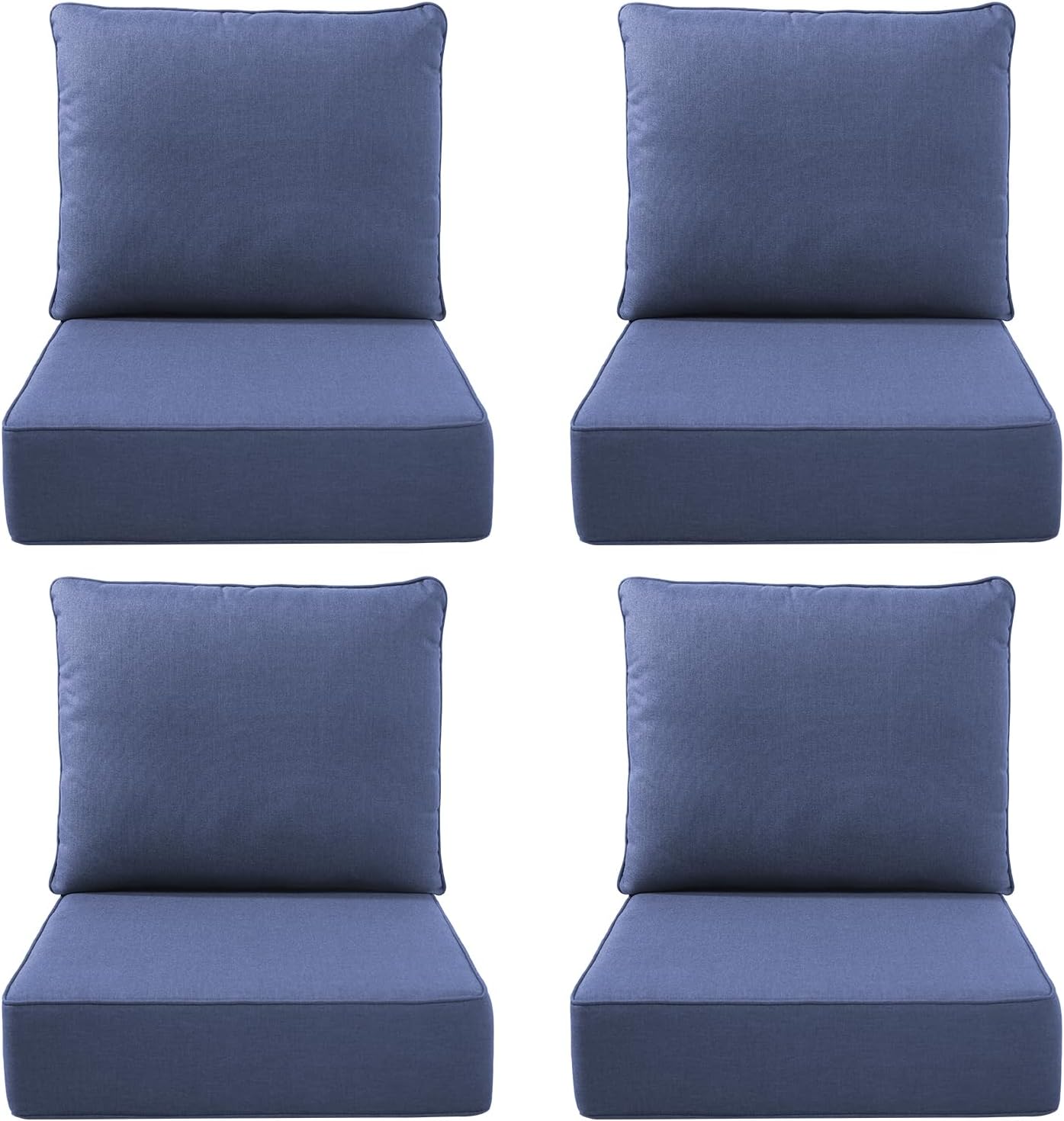 Luxury Outdoor Seat Cushion Set-22 x 24 x 6 Inch Outdoor Chair Cushions with Water Resistant & Removable Cover Outdoor Cushions for Patio Furniture Chair Sofa Couch