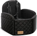 (Up to 35lbs Small/Medium Dog Car Seat Booster Dog Seat for Car Portable with Adjustable Seatbelts Pet Travel Car Bed Seat for SUV, Truck, with Memory Foam Cushion (Black)