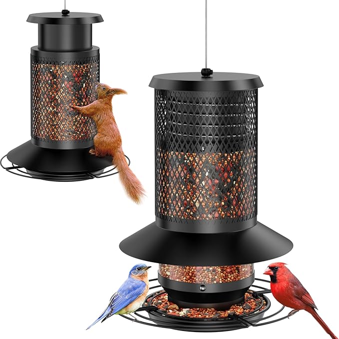 Large Metal Bird Feeders for Outdoors Hanging, Large Capacity Hanging Birdfeeder for Outside