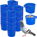 40 Pcs Cage Cups Birds Feeders Bird Water Dispenser Hanging Quail Waterer Plastic Chicken Feeding Watering Dish for Small Coop Parrot Parakeet PET Poultry Pigeon Gamefowl Food Seed Bowl Supplies(Blue)