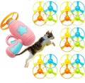 Cat Fetch Toys, Interactive Flying Cat Toy with 20 Flying Propellers, Cat Pet Tracks Chasing Toy for Indoor,Outdoor Cats (Pink + 20 Propellers)