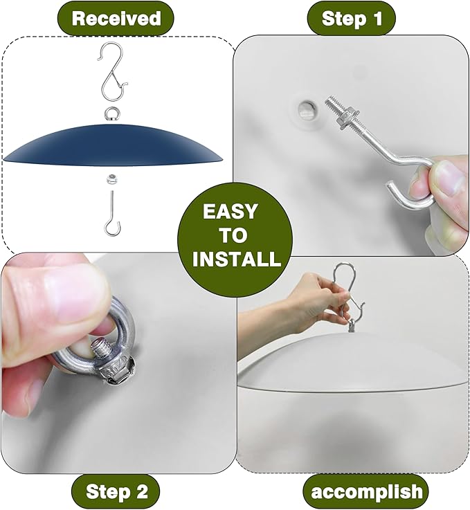 13" Bird Feeder Rain Cover,Bird House Dome,Hummingbird Feeder Guard, Proof for Shepherd's Hook Outdoors, (Blue), 3Pack