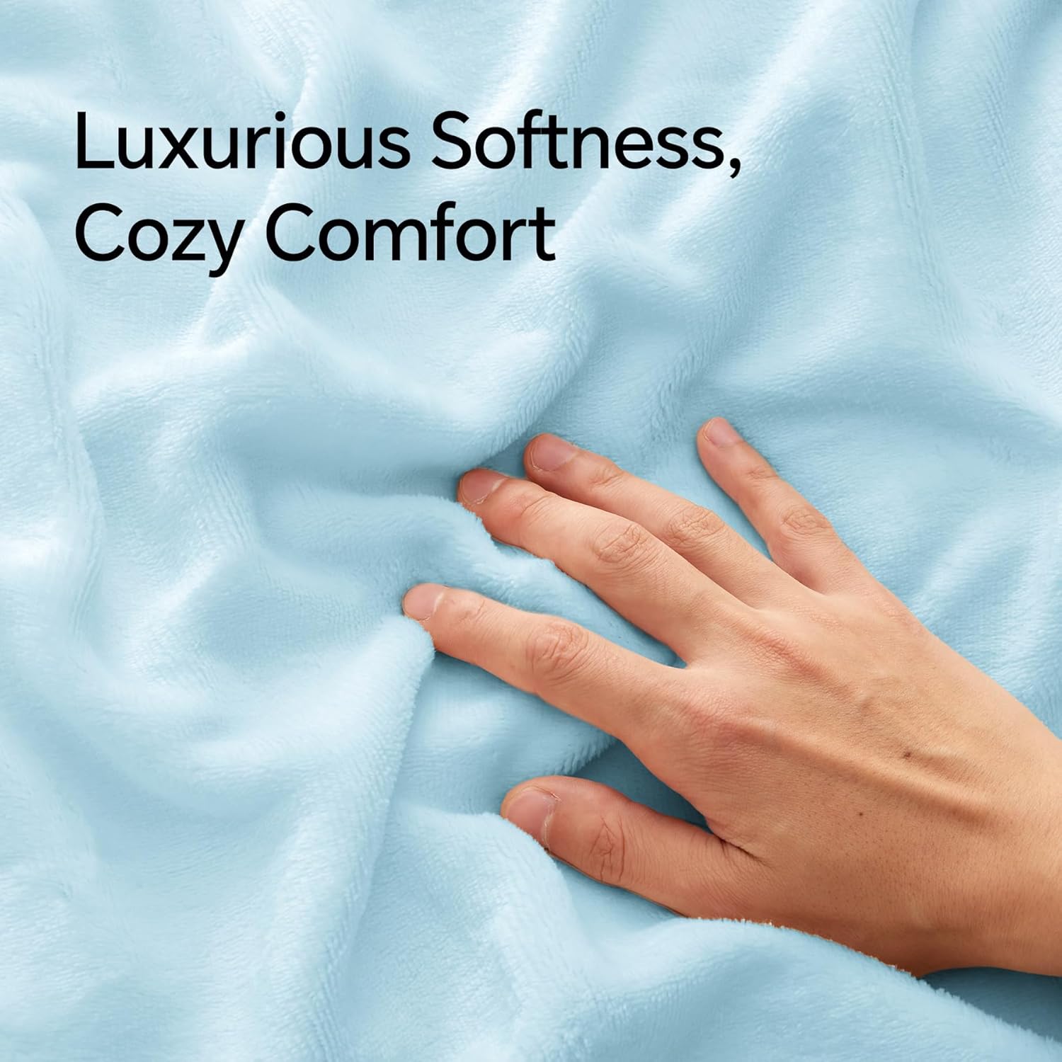 BEDELITE Flannel Pillowcases Standard Set of 2, Super Soft Fleece Pillow Case Cover with Zipper for Bedroom, Sofa, Couch,Luxury Cozy Fuzzy Velvet Pillow Shams for All Seasons(20x26 Inches, Blue)