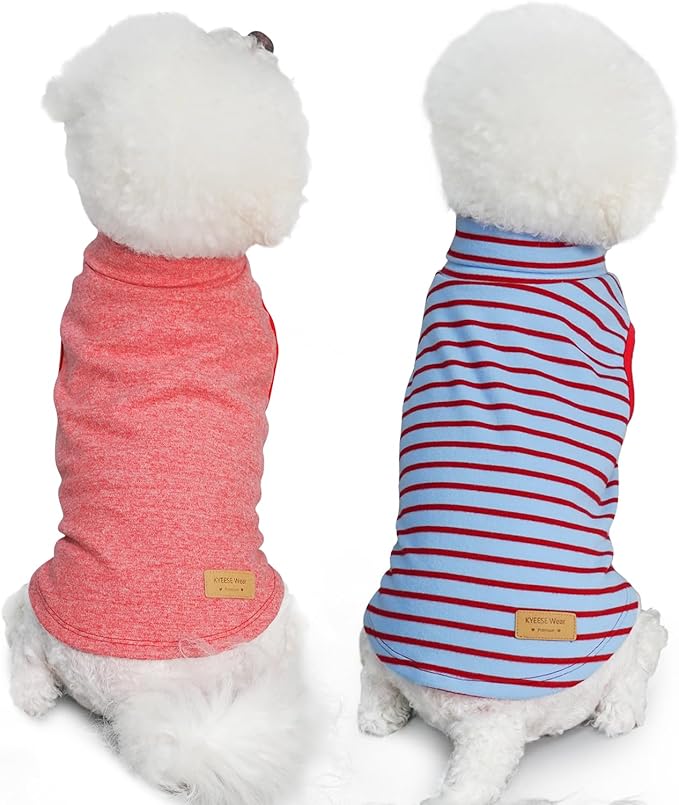 KYEESE 2Pack Dog Sweater Pullover Dog Sweaters for Small Dogs Girl Stretchy Pet Sweatshirt Small Pets Sweaters Turtleneck Pet Coats Warm Dachshund Clothes Soft Dogs Clothes