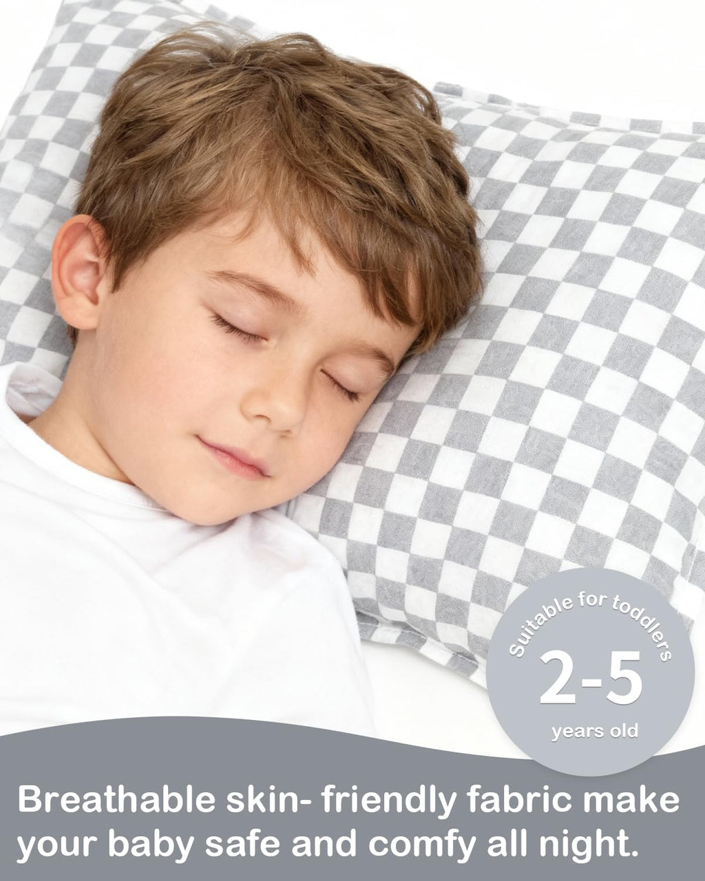 ALVABABY Toddler Pillowcases 2 Pack Organic Cotton Kids Pillow Cover Fit 13"x 18" or 12"x28" Envelope for Girl Boy Sleepy Travel 2TPW34A