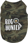 Parisian Pet Bug Hunter Tee Shirt - Embroidered 'Bug Hunter' Tee - Lightweight Cotton, Sleeveless Dog Vest - Machine Washable - 2XL