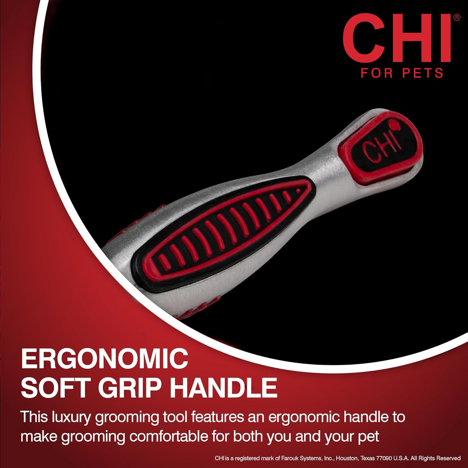 CHI for Dogs Self-Cleaning Pivoting Slicker Brush - High-End Dog Grooming Brush for Small Breeds - Detangling and Deshedding Tool for Coats - Size Small for Everyday Use