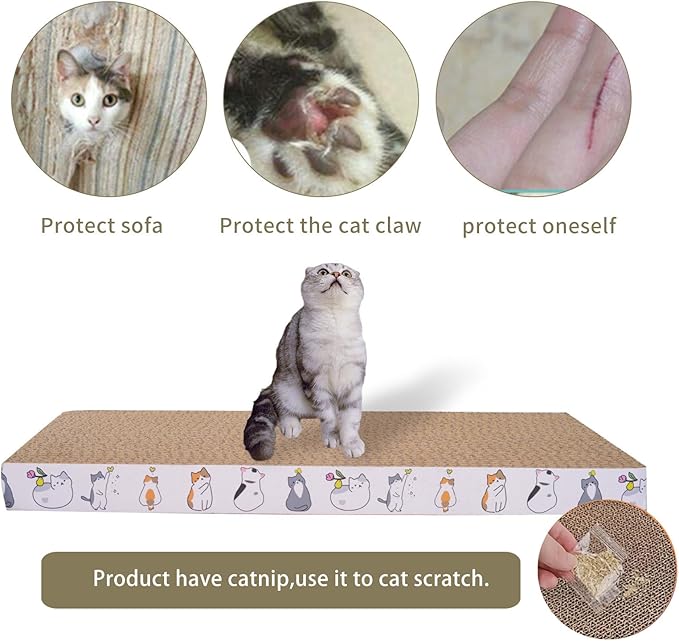 5 Packs cat Scratcher Toys Reversible Scratching Post Board for Indoor Cats Cardboard pad Sleep Play and Grind Claws