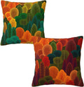 bassyil Fall Forest Throw Pillow Covers Decorative Linen Pillow Cases Set of 2 Square Cushion Cover for Couch Sofa Bedroom Patio 18x18 Inch