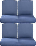 Pop 22x25/22x24 Outdoor Chair Cushions Set of 4 - Heavy Duty High Back Replacement Zippered Cushion for Patio Furniture Dining Rocking Chairs Loveseat L-Shape Sofa - Navy Blue/Classic
