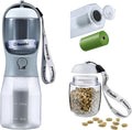 Dog Water Bottle with Food Container & Poop Bag Holder, Travel Water Bowl, Portable Pet Dispenser, Dog Gifts Stuff Accessories Items, Puppy Essentials for Yorkie Chihuahua Walking Hiking