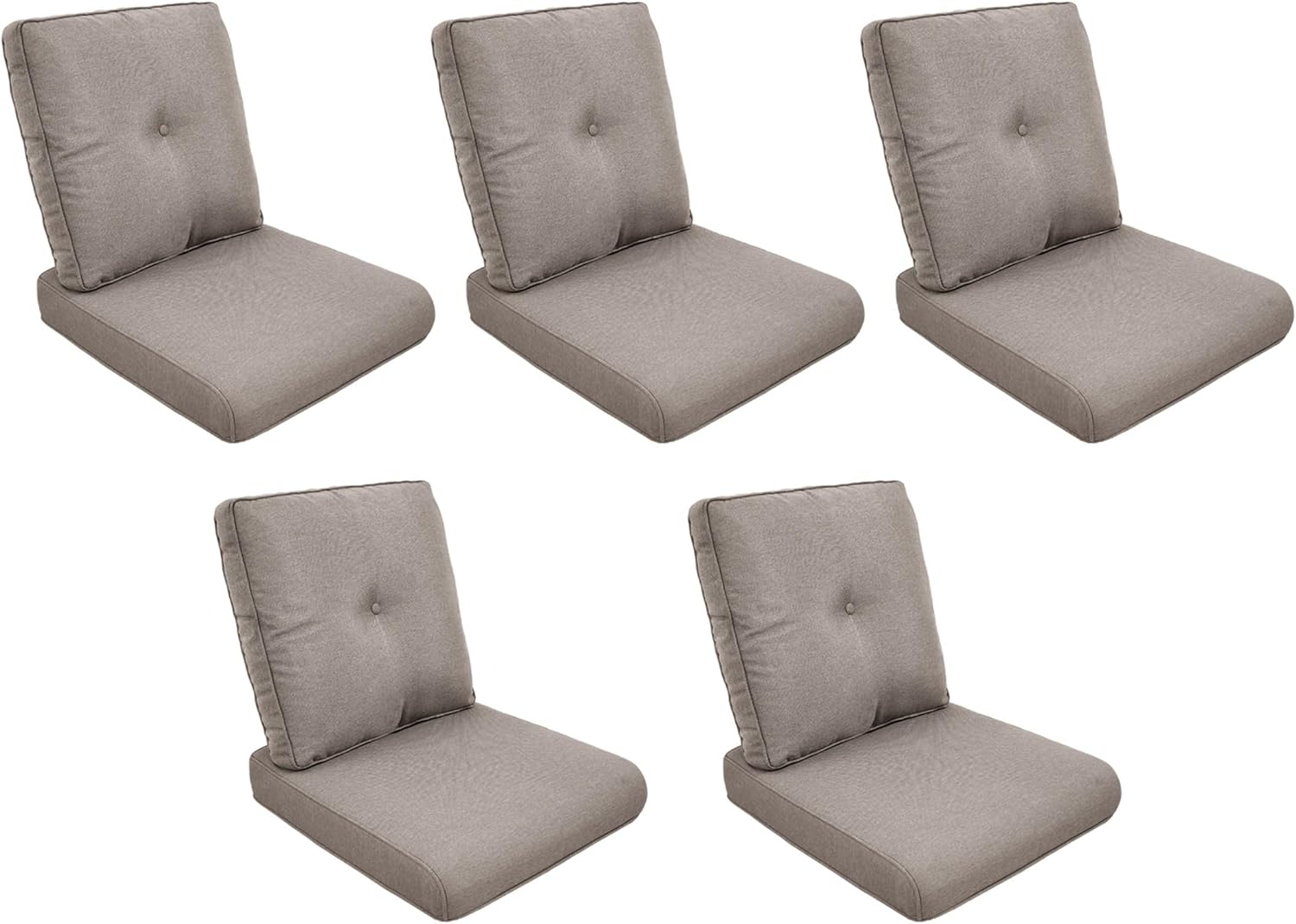 Patio Cushions for Outdoor Furniture - 22" x 25" x 4" UV Resistant Thick Foam Cushions Water Resistant Replacement Cushion for Outdoor Patio Furniture Chair/Sofa/Couch | Grey | 5-Pack |