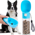Colorday Handheld Dog Treat Dispenser Built-in Clicker & Treat Pouch, Slow Feeder for Puppy Training Walking Hiking Traveling (10 OZ, Blue)