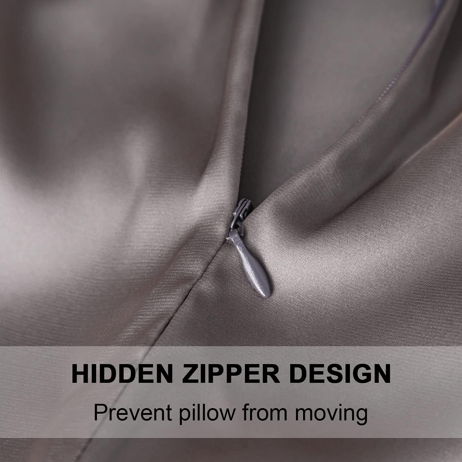 Mulberry Silk Pillowcase for Hair and Skin,Queen Size Cooling Silk Pillow Case with Hidden Zipper,Allergen Proof Dual Sides Soft Breathable Smooth Silk Pillow Cover for Women(Queen,Dark Gray)