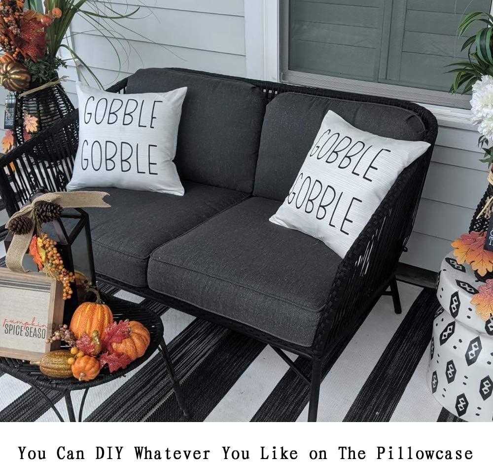 Thmyo 4-Pack 100% Cotton Comfortable Solid Decorative Throw Pillow Case Square Cushion Cover Pillowcase Sublimation Blank Pillow Covers Christmas DIY Throw Pillowcase (18x18inch/45x45cm,White)