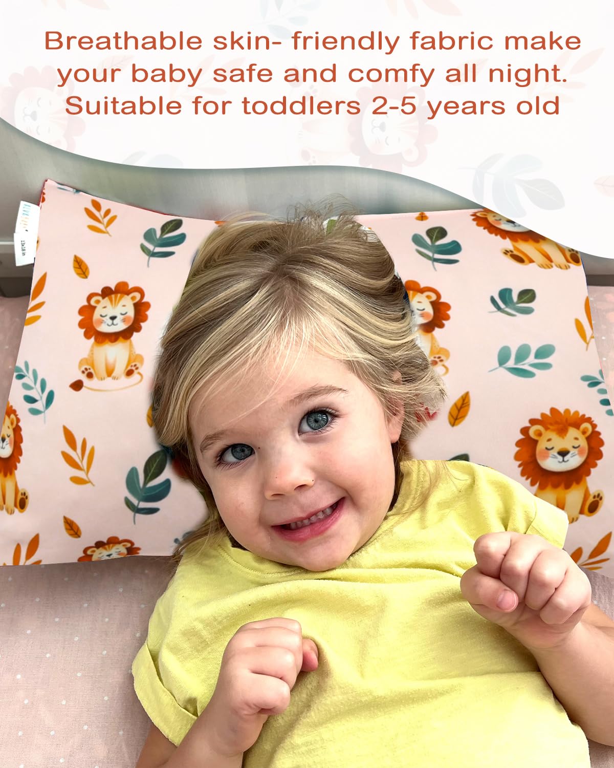 ALVABABY Toddler Pillowcases Stretchy Soft Kids Pillow Cover 2 Pack Fit 13"x 18" or 12"x16" Envelope for Girl Boy Sleepy Travel 2TPE30A