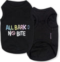 Parisian Pet Dog T-Shirt - Embroidered ' All Bark No Bite ' 100% Cotton, Doggy Clothes - Sleeveless Pet Vest - Machine Washable Shirt for Large Dogs - XL