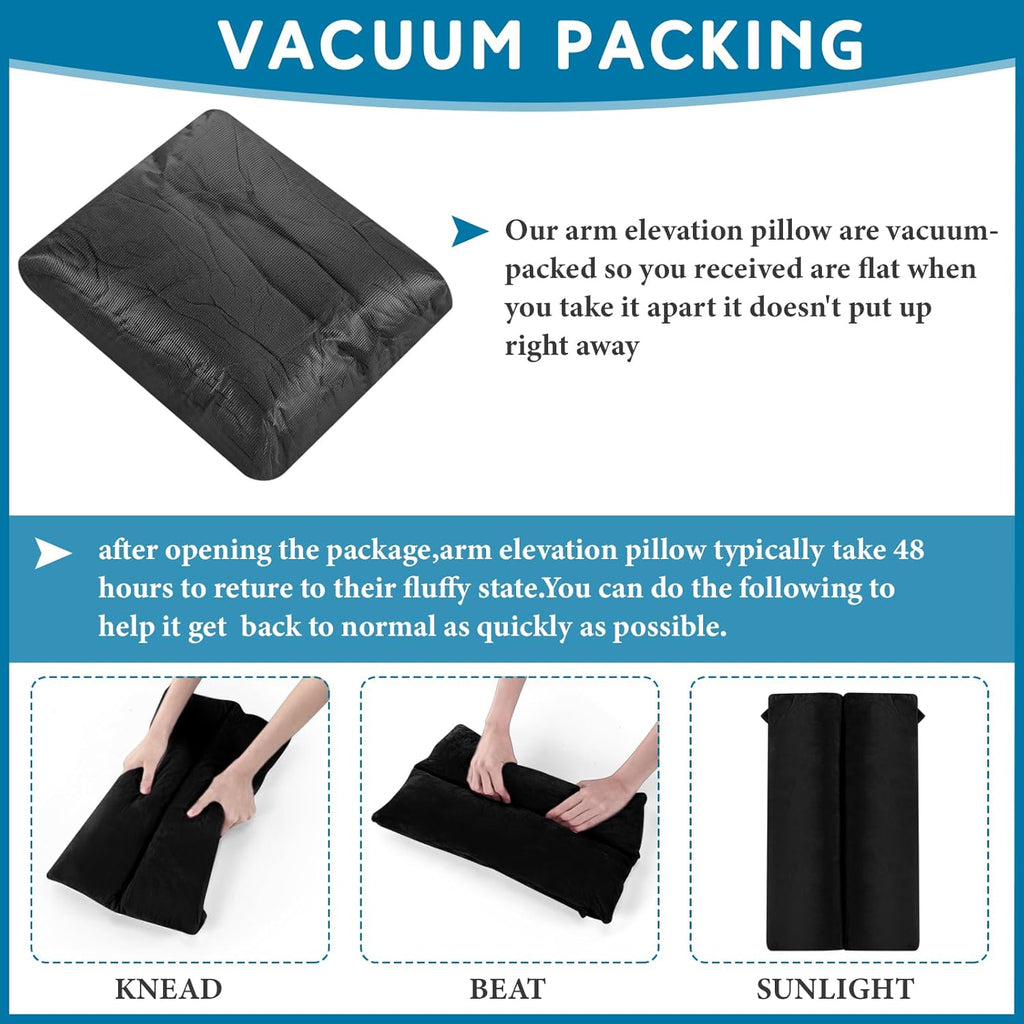 Soaoo Arm Pillows for Adults Pain Relief for Arm Pain Broken Post Surgery Soft Rest Support Pillow Leg Injury(Black)