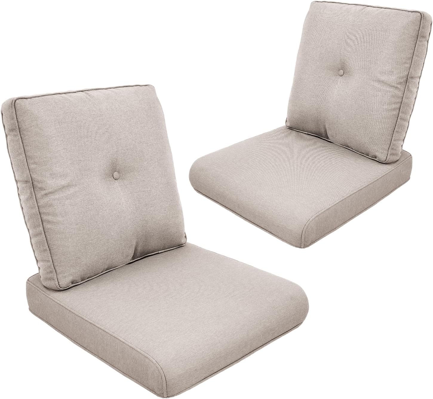 Outdoor Chair Cushions-Patio Chair Cushions Set of 2 with Removable Cover 22 X 25 Inch Outdoor Cushions for Patio Furniture Chair Sofa Couch-Beige