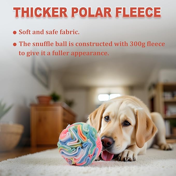 Snuffle Ball for Dogs, Puppy Treat Toy, Interactive Foraging Puzzle Ball Toy, Enrichment Toys for Large Dogs, Sniffle Interactive Treat Balls