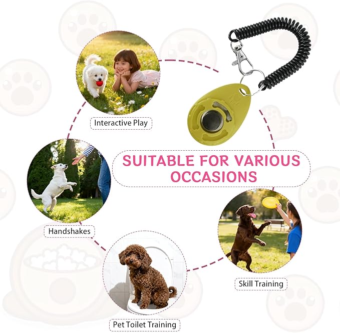 32 Pcs Dog Training Clicker with Wrist Strap Multicolor Pet Behavioral Training Accessories for Dogs Cats Horses Birds