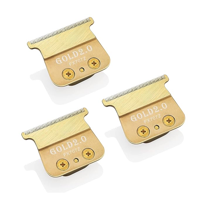 3 Pack FX707Z Replacement Blades Compatible with BaBylissPRO FX787 & FX726 Trimmers, for Outlining Hair Trimmers (FX787) and Trimmers (FX726) -Gold