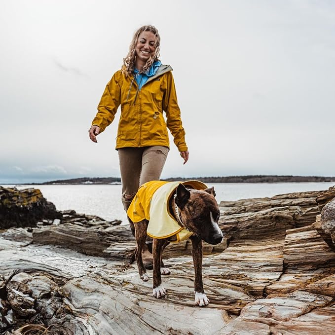 Ruffwear, Sun Shower Dog Raincoat, All-Weather Jacket, Waterproof, Windproof & Lightweight, Mineral Yellow, Large