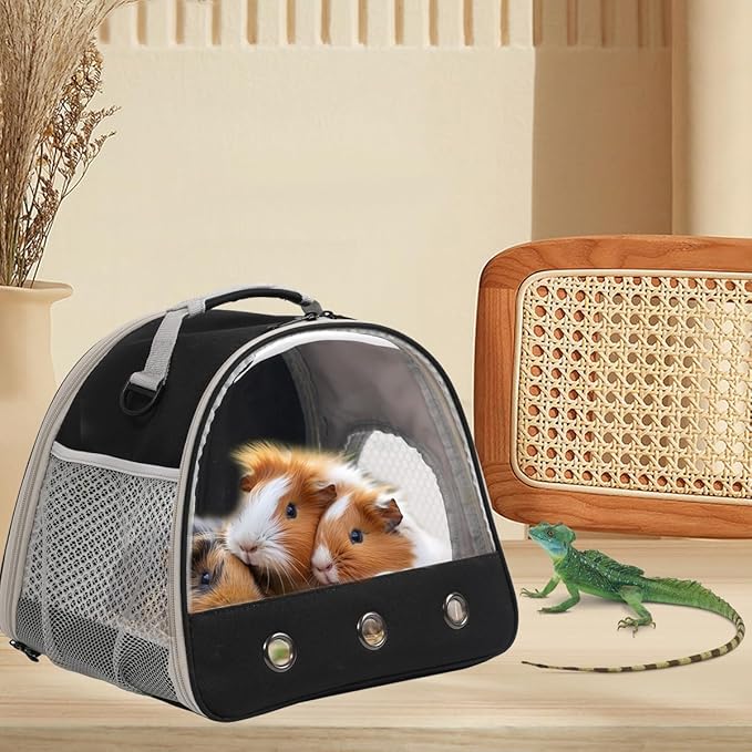 Bearded Dragon Travel Carrier,Lizards Carrier, Small Animal Travel Carrier for Sugar Glider Hedgehog Rat Parrot Bird Guinea Pig, Portable Guinea Pig Travel Bag for 2