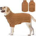 SAWMONG Dog Sweater, Dog Sweaters for Large Dogs Girls Boys, Pullover Turtleneck Knitted Doggy Sweatshirt, Cold Weather Pet Clothes（Khaki, X-Large