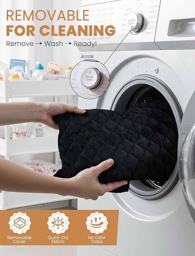 (Up to 35lbs Small/Medium Dog Car Seat Booster Dog Seat for Car Portable with Adjustable Seatbelts Pet Travel Car Bed Seat for SUV, Truck, with Memory Foam Cushion (Black)