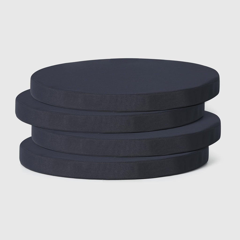 WestinTrends Solace Outdoor Patio Kitchen Dining Chair Round Seat Cushions Set of 4, 16 x 16, Navy Blue