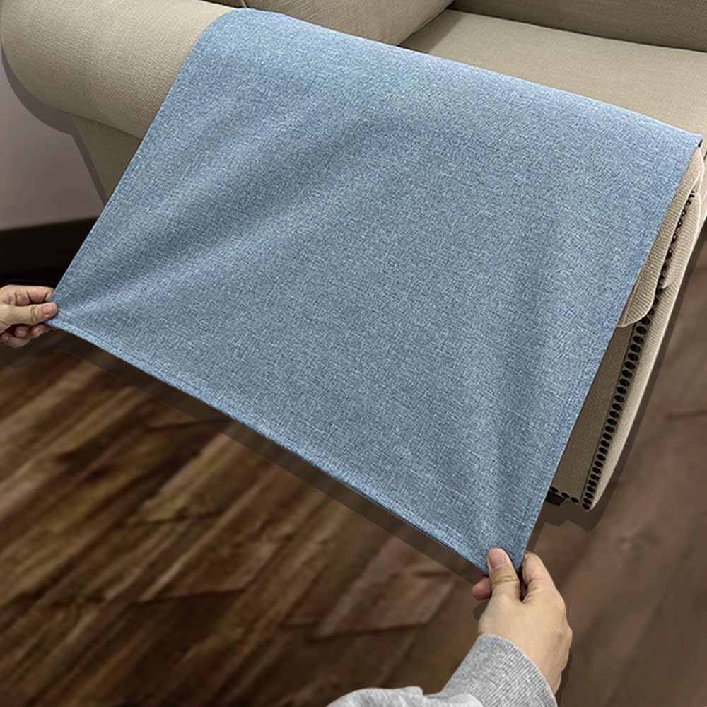 Couch Arm Covers, Anti-Slip Sofa Armrest Cover for Recliner, 2pc Washable Sofa Arm Covers, Dogs Cats Pet Scratch Proof Couch Arm Protectors, Light Blue, 24x28inch