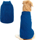 BINGPET Thermal Knitted Dog Sweater for Small Medium Large Dogs,Winter Dog Cat Coat Warm Sweartershirts Outfits,Classic Cable Knit Turtleneck Pullover Dog Jumper Coat Warm Sweartershirts(Blue,L)