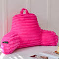 Yaoshuho Large Reading Pillow for Adults, Back Support Pillow for Sitting Up in Bed with Arms, Couch for Lounging Bedrest, Hot Pink