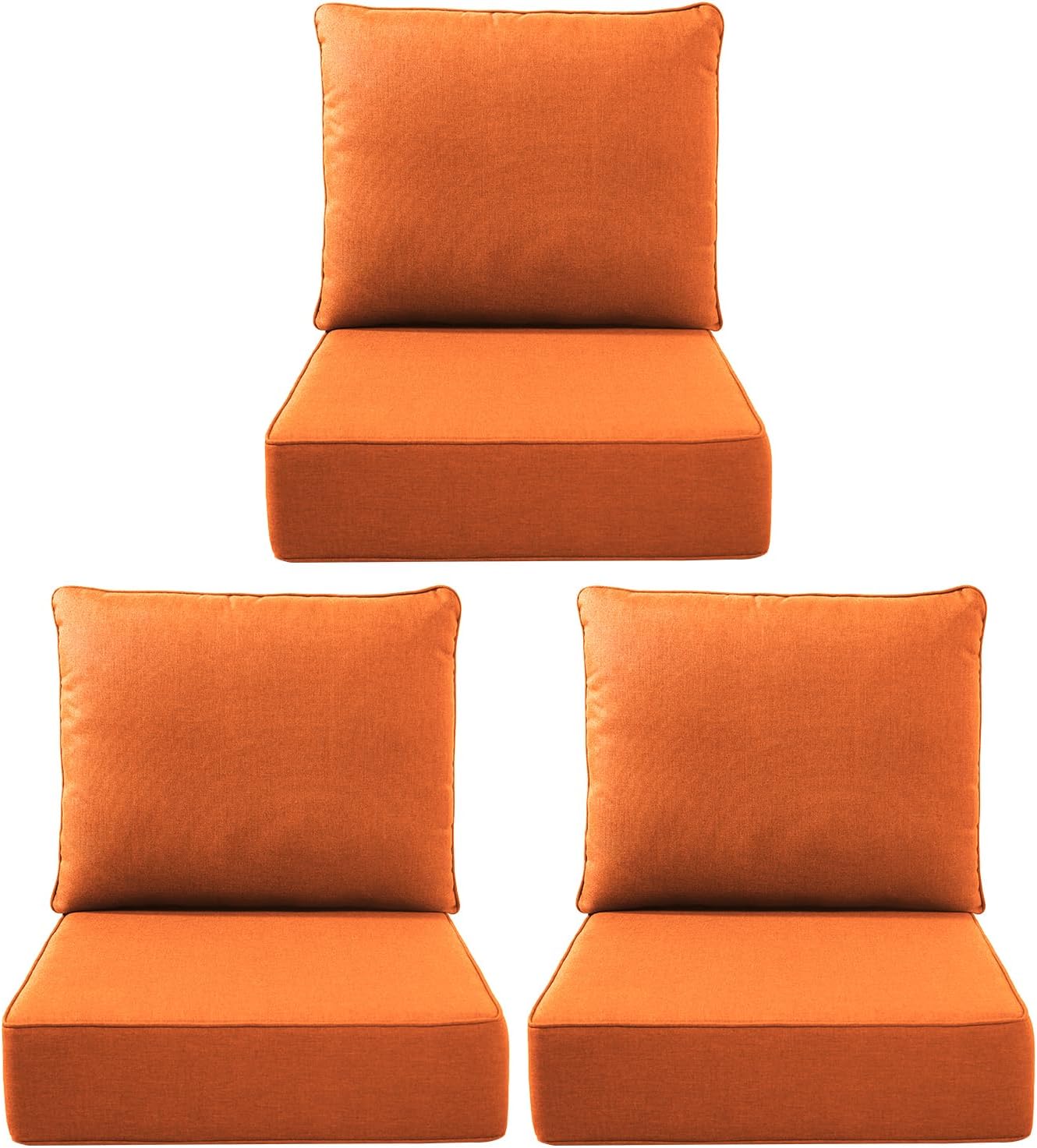 Luxury Outdoor Seat Cushion Set-22 x 24 x 6 Inch Outdoor Chair Cushions with Water Resistant & Removable Cover Outdoor Cushions for Patio Furniture Chair Sofa Couch