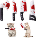 Potaroma 4Pcs Cat Toys, Horror Knife-Shaped Kitten Catnip Crinkly Sound Toys, Indoor Exercise for All Cat Breeds 6.5 Inches