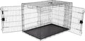 Amazon Basics Durable, Foldable Metal Wire Dog Crate with Tray, Double Door, 48 x 30 x 32.5 in, Black