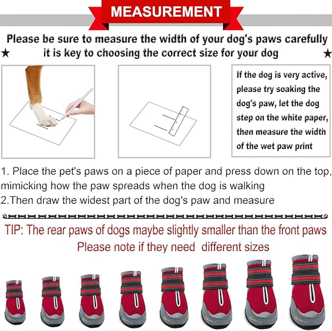 QUMY 4PCS Dog Boots for Large Dogs, Medium Dog Shoes & Paw Protectors for Hot Pavement, Summer Heat Protection, Mesh Breathable Nonslip Dog Booties for Hardfloors, Walking Running Hiking Red Size 4
