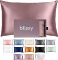 Blissy Silk Pillowcase - 100% Pure Mulberry Silk - 22 Momme 6A High-Grade Fibers - Silk Pillow Cover for Hair & Skin - Regular, Queen & King (Plum, King)