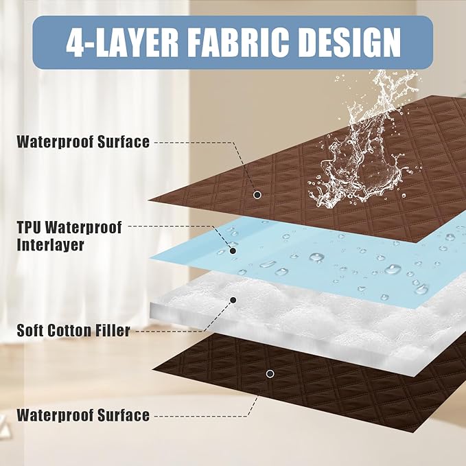 Smiry Waterproof Dog Bed Cover Pet Blanket, Soft Washable Dog Blanket for Furniture Bed Couch Sofa Reversible, Checkered (40"x80", Brown/Chocolate)