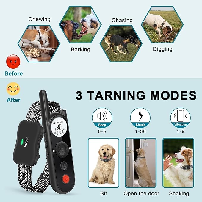 X3 Wireless Dog Fence 3500FT Fence and 6100FT Remote Training Collar, 185 Days Rechargeable Battery - IPX7 Waterproof Collar, Vibrate/Beep/Shock Modes for All Dogs, Black