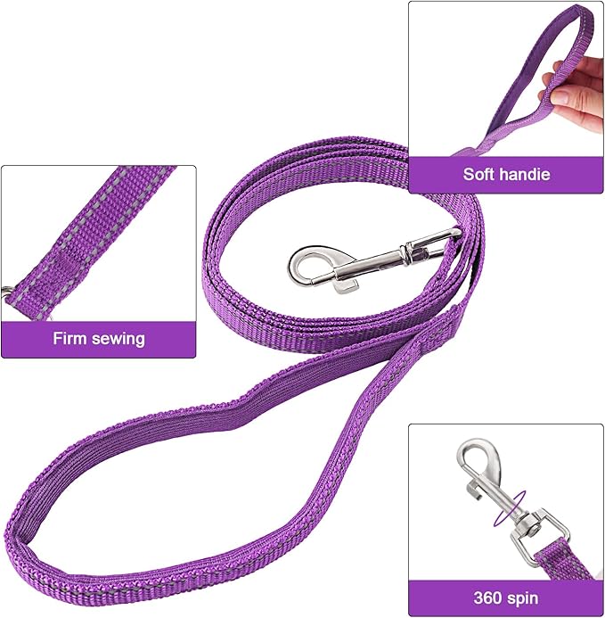 YIMEIS Dog Harness and Leash Set, No Pull Soft Mesh Pet Harness, Reflective Adjustable Puppy Vest for Small Medium Large Dogs, Cats (Purple, Medium (Pack of 1)