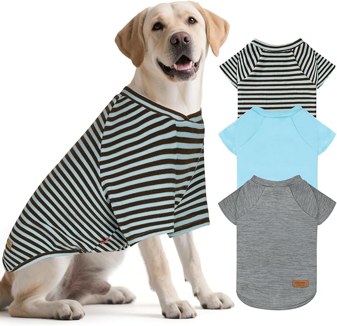KYEESE 3Pack Dog Sweater Comfy Dog Sweaters for Medium Dogs Boy Lightweight Dogs Sweatshirt Pullover Pet Fleece Sweater Stretchy Pets Clothes Soft Pets Sweaters Pet Coat with Sleeves for Cold Weather