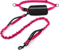 Plutus Pet Hands Free Dual Handle Retractable Bungee Leash with Reflective Stitches, Adjustable Waist Leash for Dog Walking, Running, Jogging, Medium Large Dogs