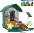 Bird Feeder with Camera,AI Identify Birds Species,FHD WiFi Outdoor Smart Bird Feeder Camera with Solar Powered,Real-Time Notice,Auto Record,IP65 Weatherproof Birds House with Cam,Ideal Gift for Family