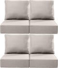 Luxury 24x24x6 Inch Outdoor Chair Cushions Set of 4 - Heavy Duty Water-Resistant Comfortable Cushion for Patio Furniture Set Dining Gliding Rocking Chairs Loveseat L-Shape Sofa - Beige