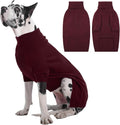 IECOii Great Dane Sweater,5XL Extra Large Sweater for Giant Breed Dogs in Winter,Turtleneck Cold Weather Knit Clothes,Machine Washable,Elastic Pullover for Saint Bernard,Mastiff (Burgundy,XXXXXL)