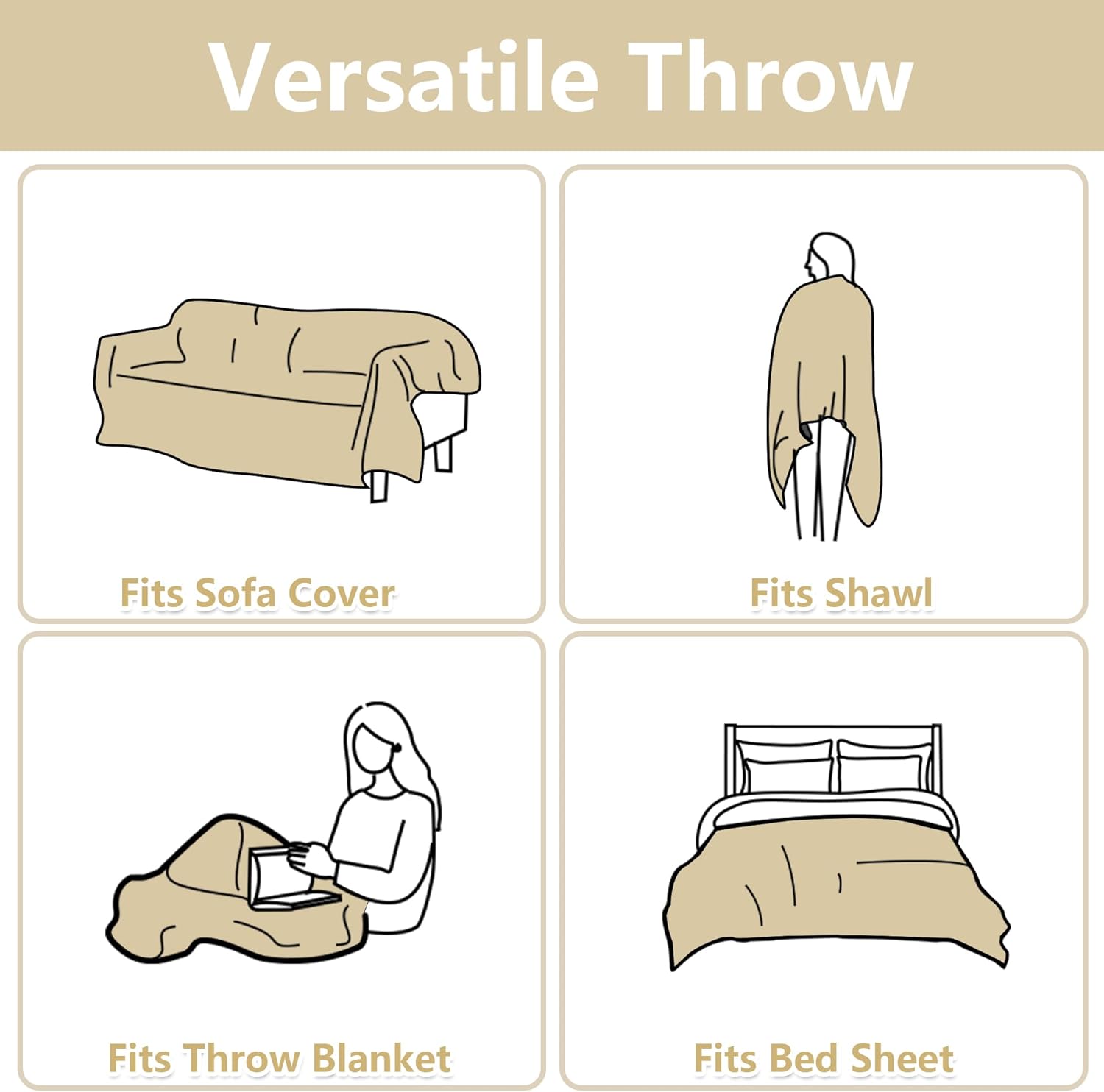 MYSKY HOME Chair Couch Covers - Sectional Couch Covers for Pet, Non Slip Soft Couch Cover, Washable Furniture Protector with Tassel Sofa Throws, Living Room, 71"x91", White