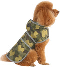 Dog Raincoat for Small Dogs Puppies Waterproof Hooded Rain Jacket with Reflective Strips Leash Hole & Poncho Adjustable Fit (CamoDuck,XS)